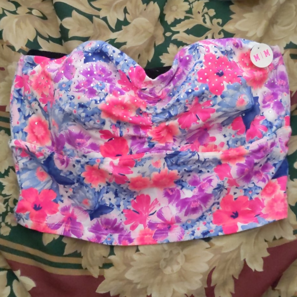 Rare VS PINK Bling Crop Top Longline Bandeau